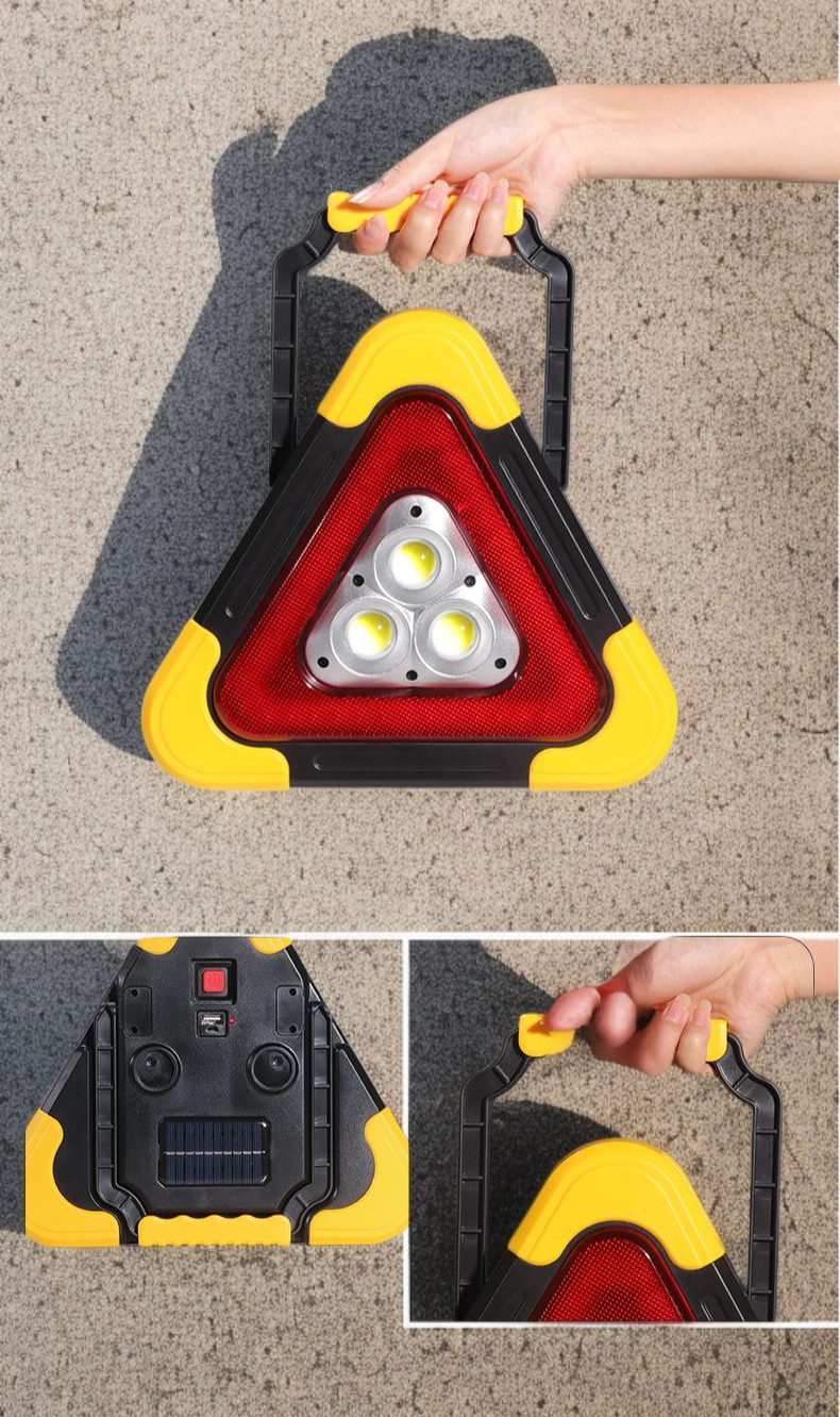 Compact car emergency warning sign