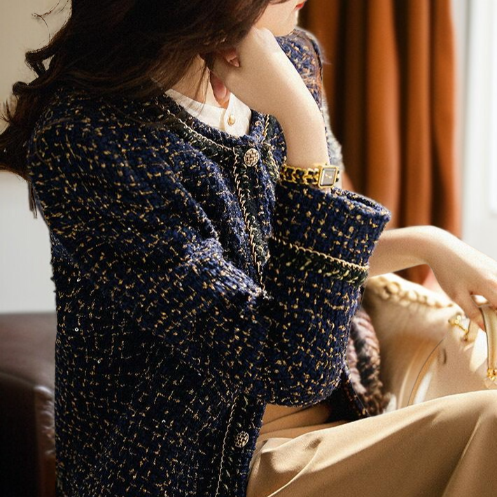 춘추 기질 명원 아우터녀 쇼트 트위드 코트