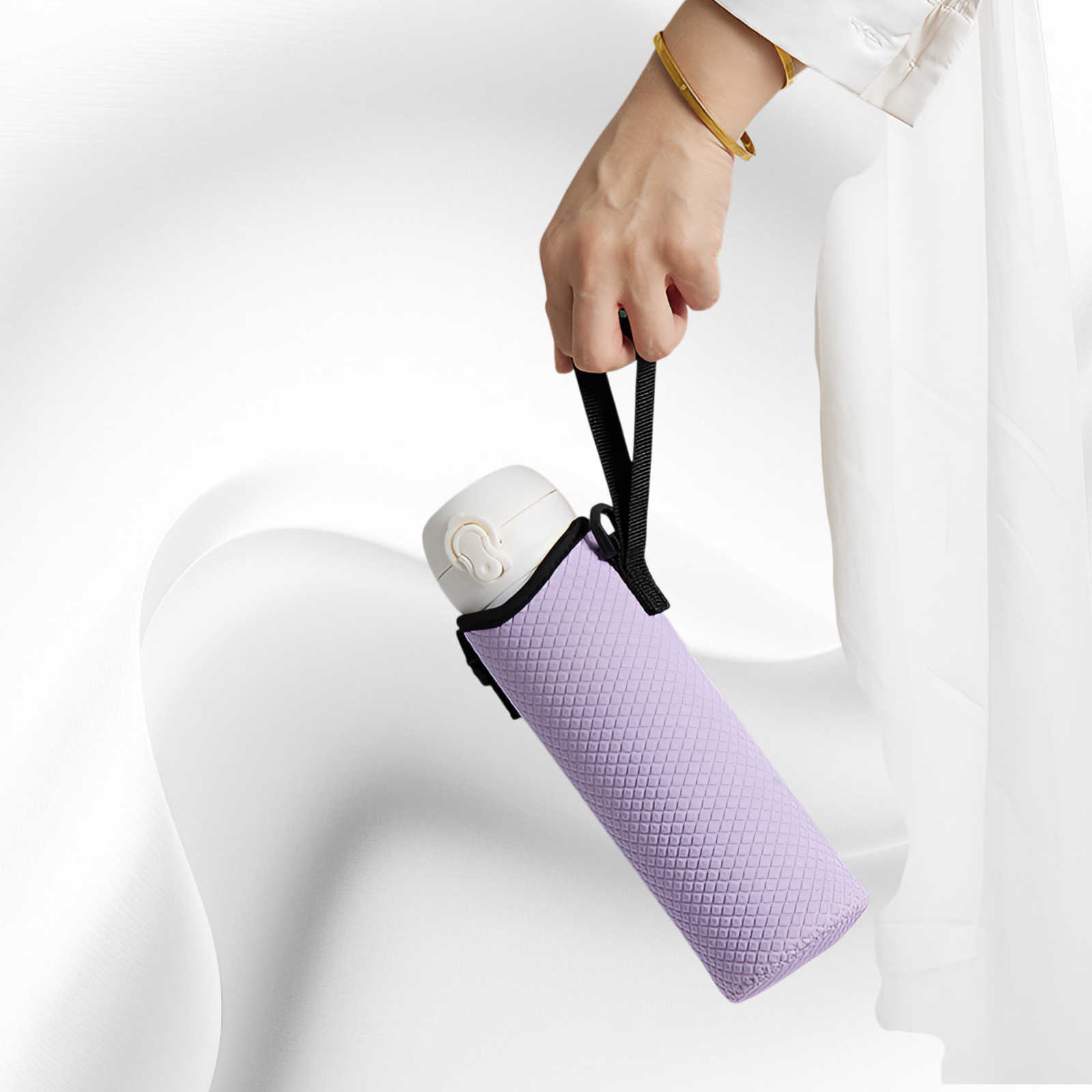 Portable Neoprene Thermos Carrier, Crossbody Water Bottle Holder, Versatile Cup Pouch