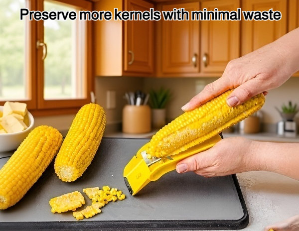 Close-up of corn cob peeler blade design