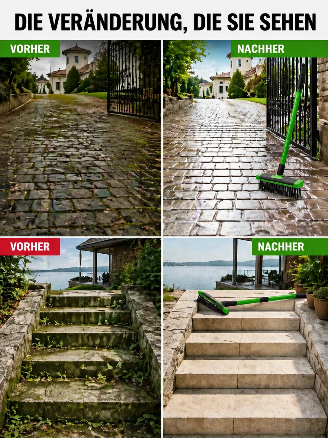 3-in-1 Unkraut-Stahlbürste