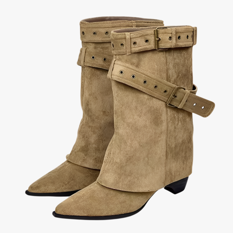 여성 앵클부츠 무릎 웨스턴 통굽 부츠 버클 부츠 아메리칸 스파이스 걸스 여성 부츠