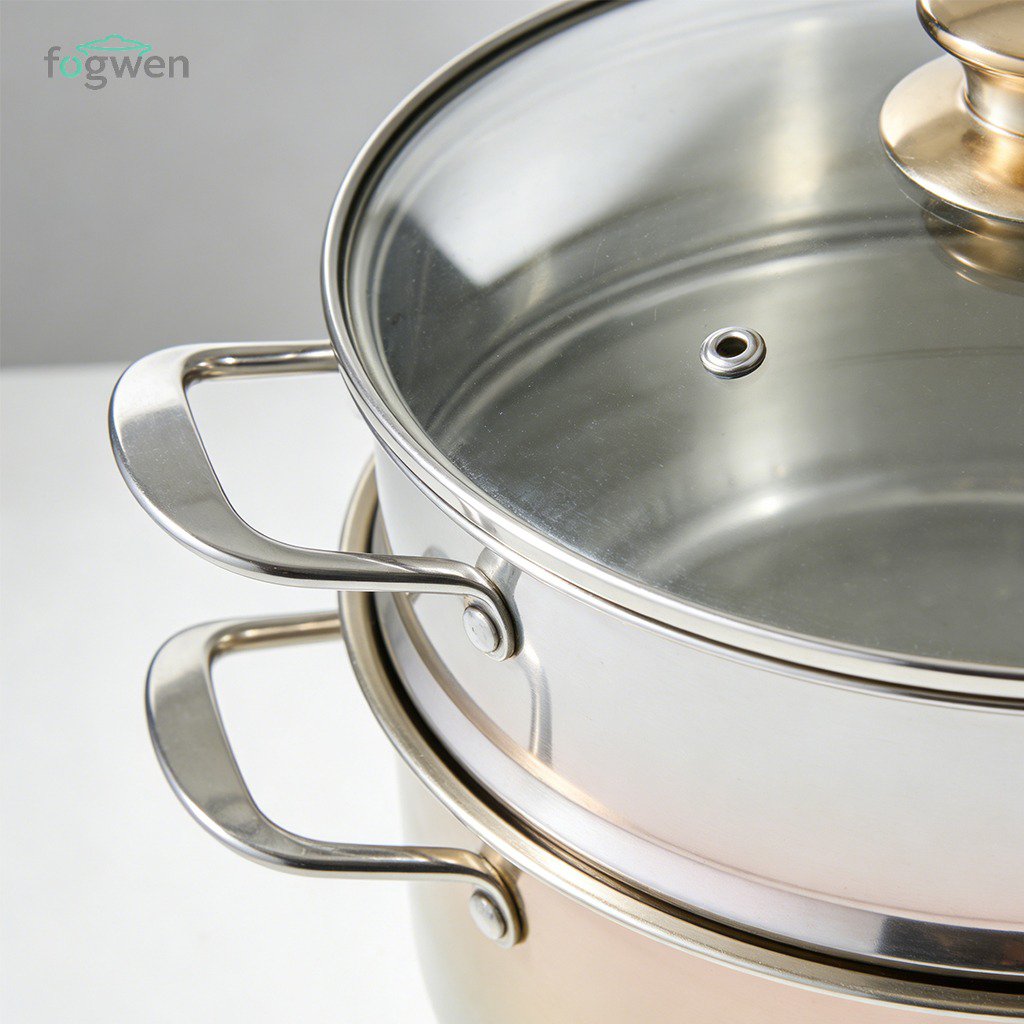 雙層不鏽鋼蒸籠 附蓋防燙