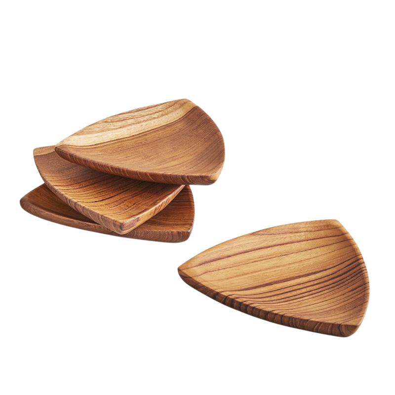 천연 나무 저녁 접시