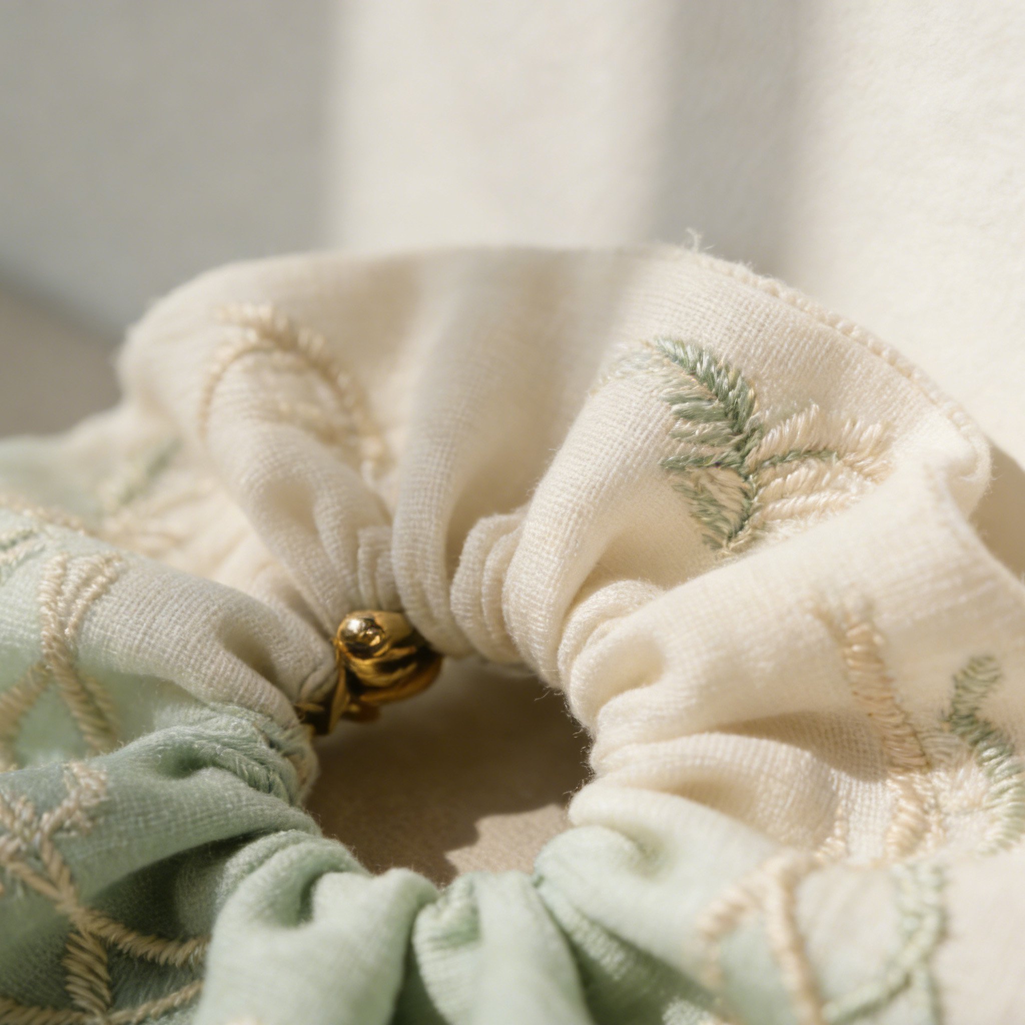 双色刺繍ヘアゴム（4個セット）