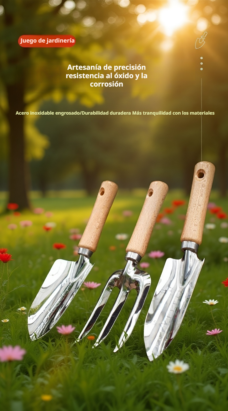 Kit de jardinería de tres piezas para plantar en casa