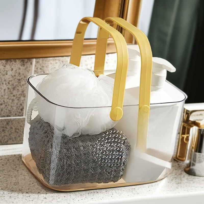  ตะกร้าใสคุณภาพสูงสำหรับจัดระเบียบของใช้ในห้องน้ำ 