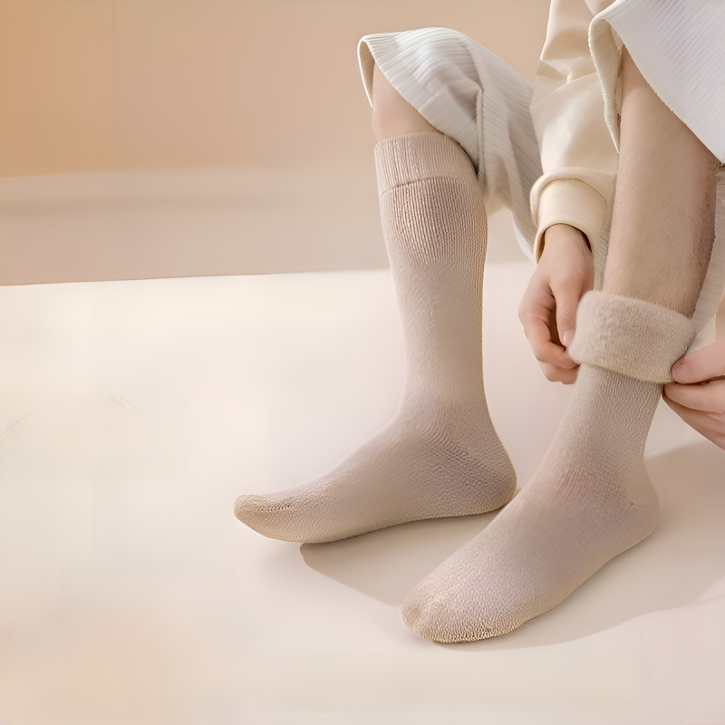 Pánské teplé silné fleecové ponožky střední délky