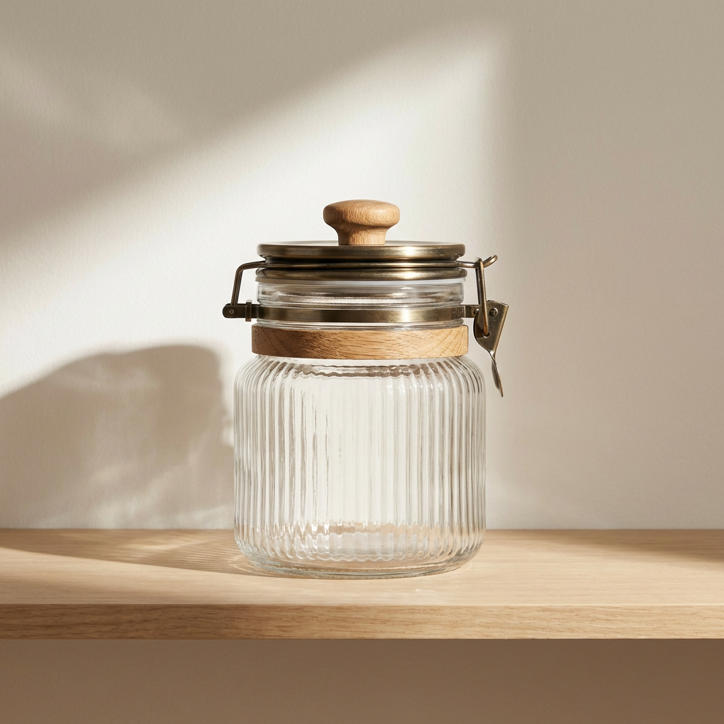 Glass airtight jars (5 pieces)