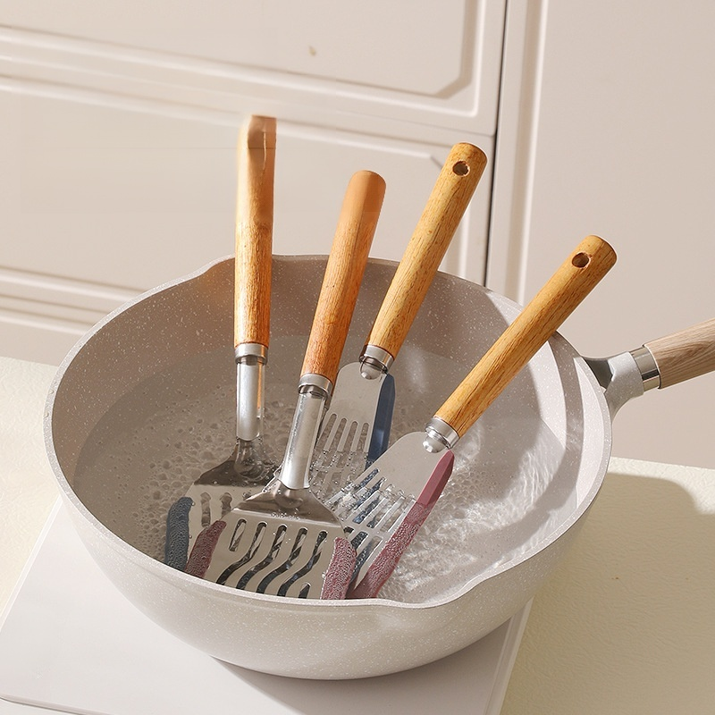  ไม้พายซิลิโคนสำหรับกระทะไม้จริงไม่ติดกระทะ