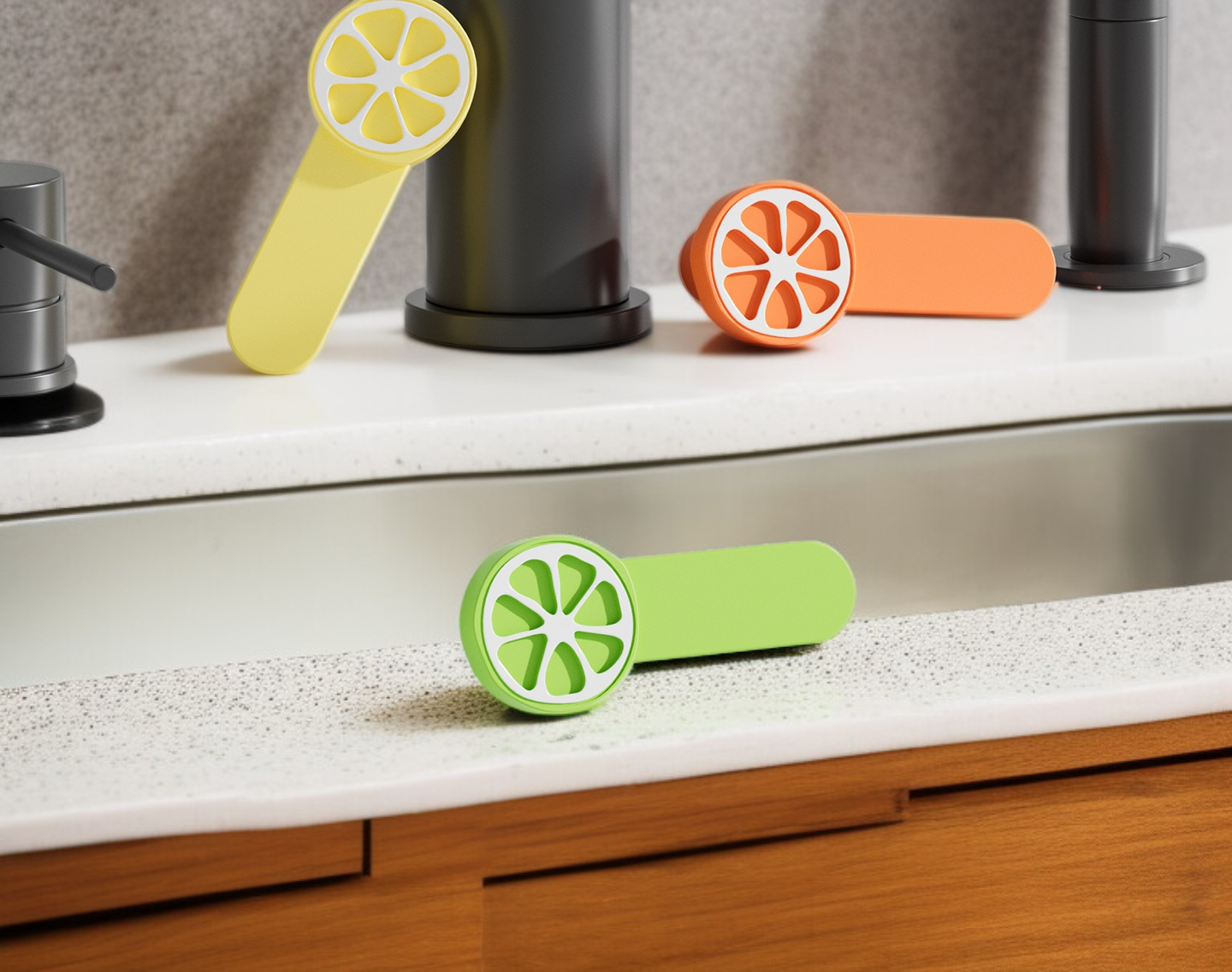 욕실에 설치된 세면대 플러그 사용 예시