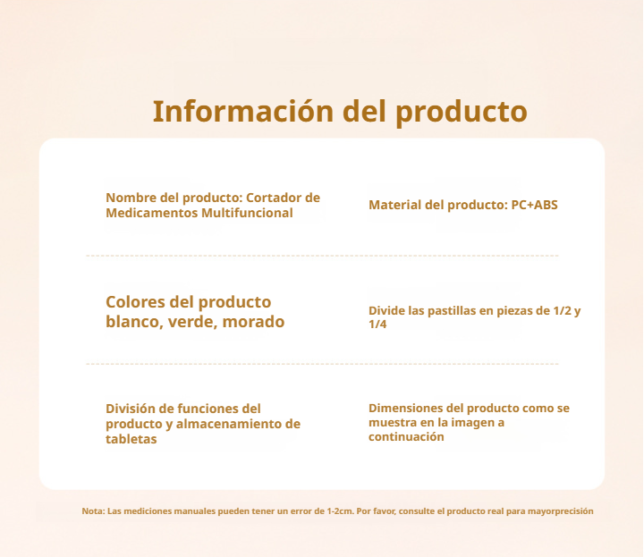 Cortador de pastillas incorporado en organizador portátil