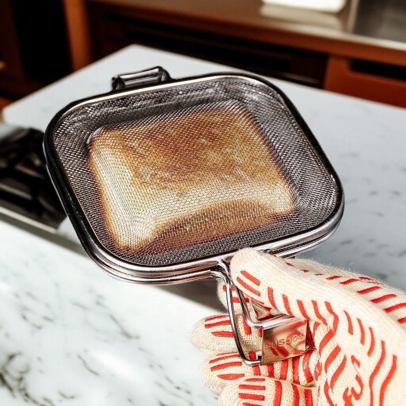Multi-Purpose Stainless Steel Toaster Clamp for Sandwich Grilling