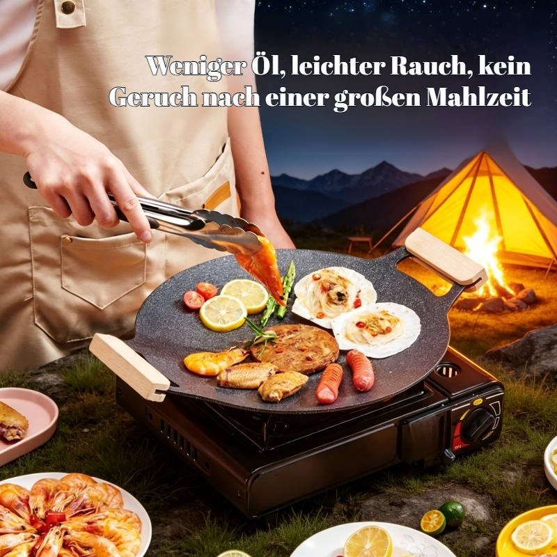 Outdoor Camping Tragbare Eisenplatte Bratpfanne