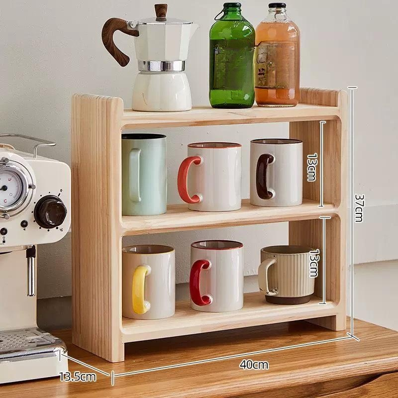 étagère de rangement en bois massif