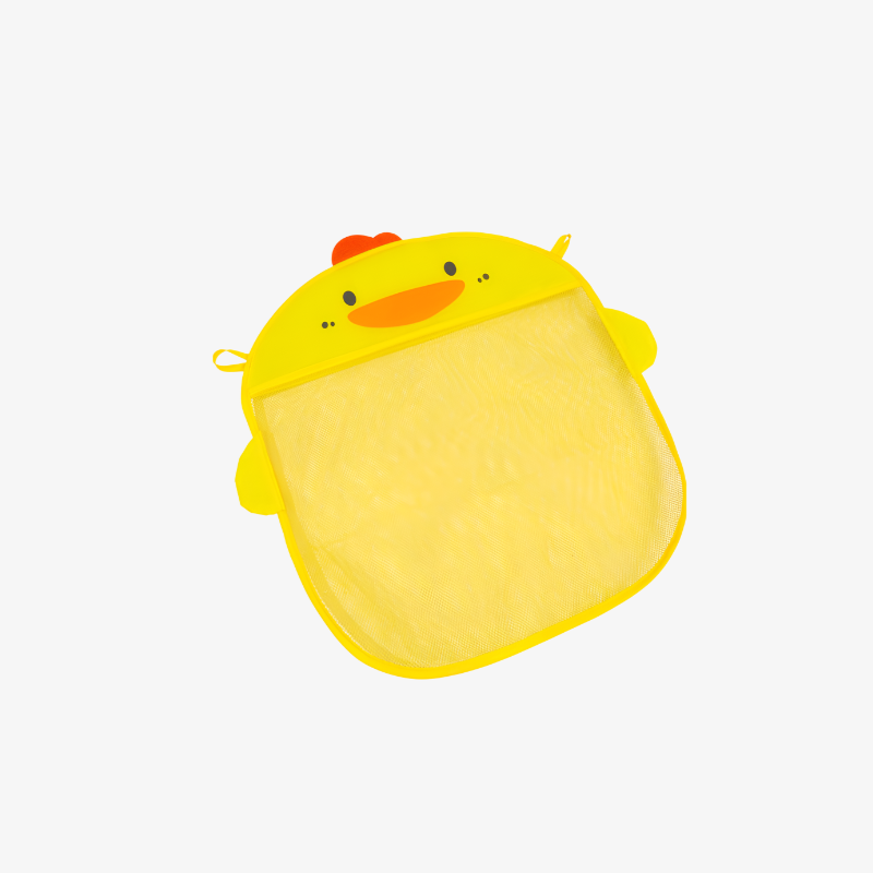 子供用お風呂用おもちゃ収納ネットバッグ おもちゃポケット 防水排水 漫画かわいいアヒル収納バッグ ベビーバスルーム 吸盤付き吊り下げバッグ