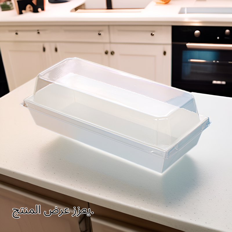 علبة ورقية شفافة باللون الأبيض