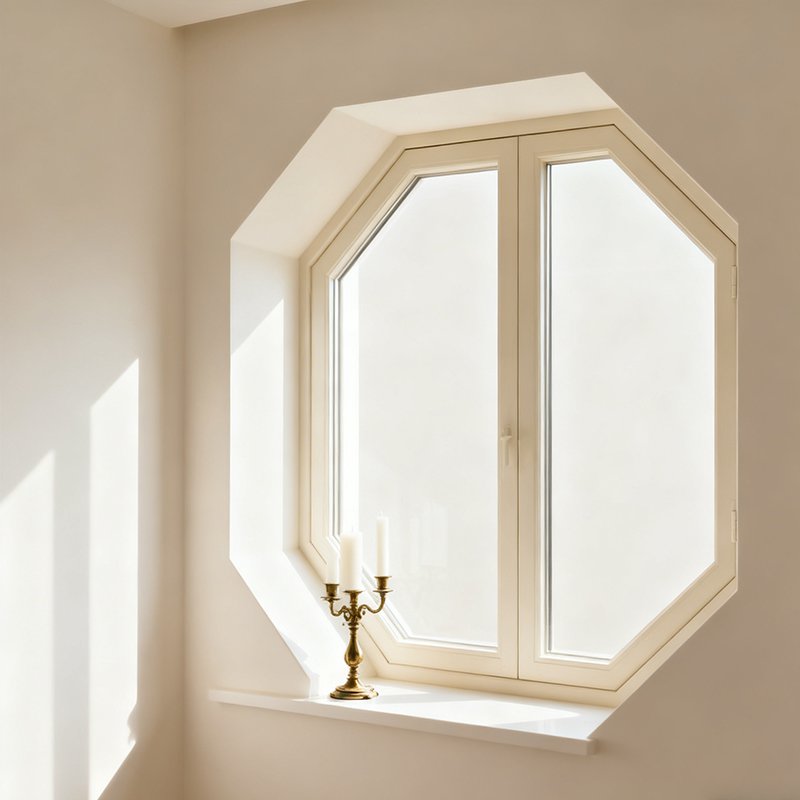 รายละเอียดโครงสร้างหน้าต่างแปดเหลี่ยมทันสมัย