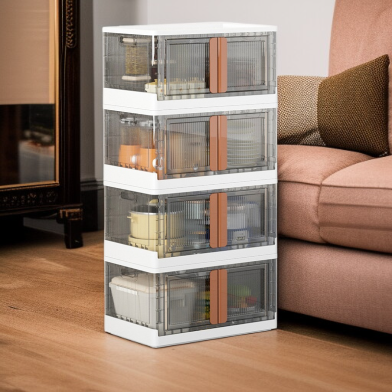 Transparent Foldable Storage Cabinet Multi-purpose Organizer Box for Clothes