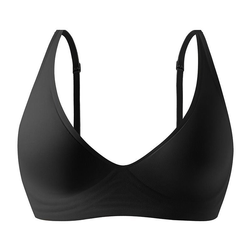 Seamless Gathered Breathable Comfortable Deep V Jelly Strip Anti-Sag Bra