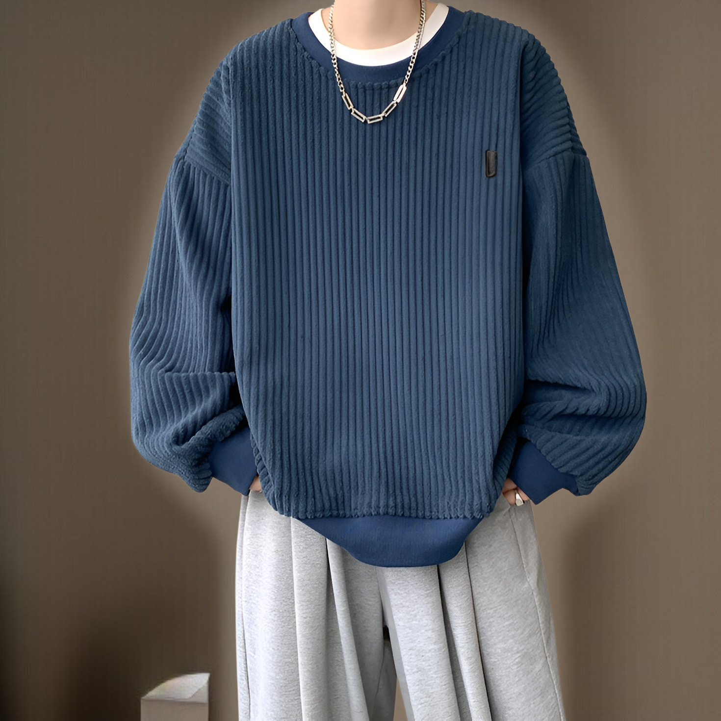 プラスベルベット素材のメンズジャケット詳細写真