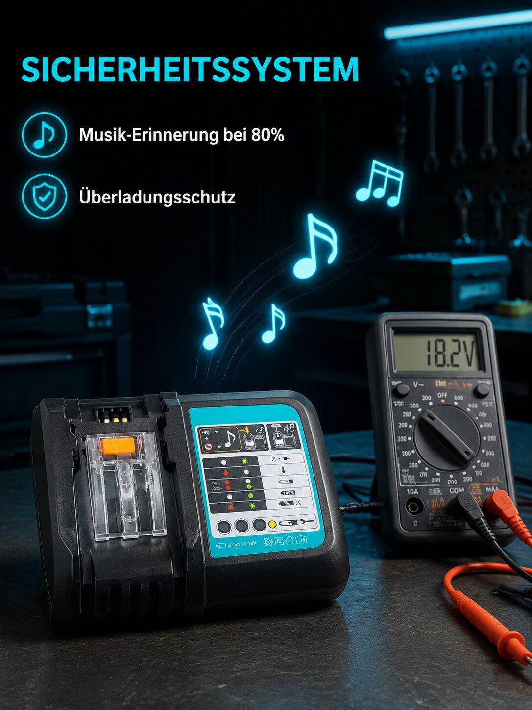 Makita kompatibles Ladegerät mit Schnellladefunktion