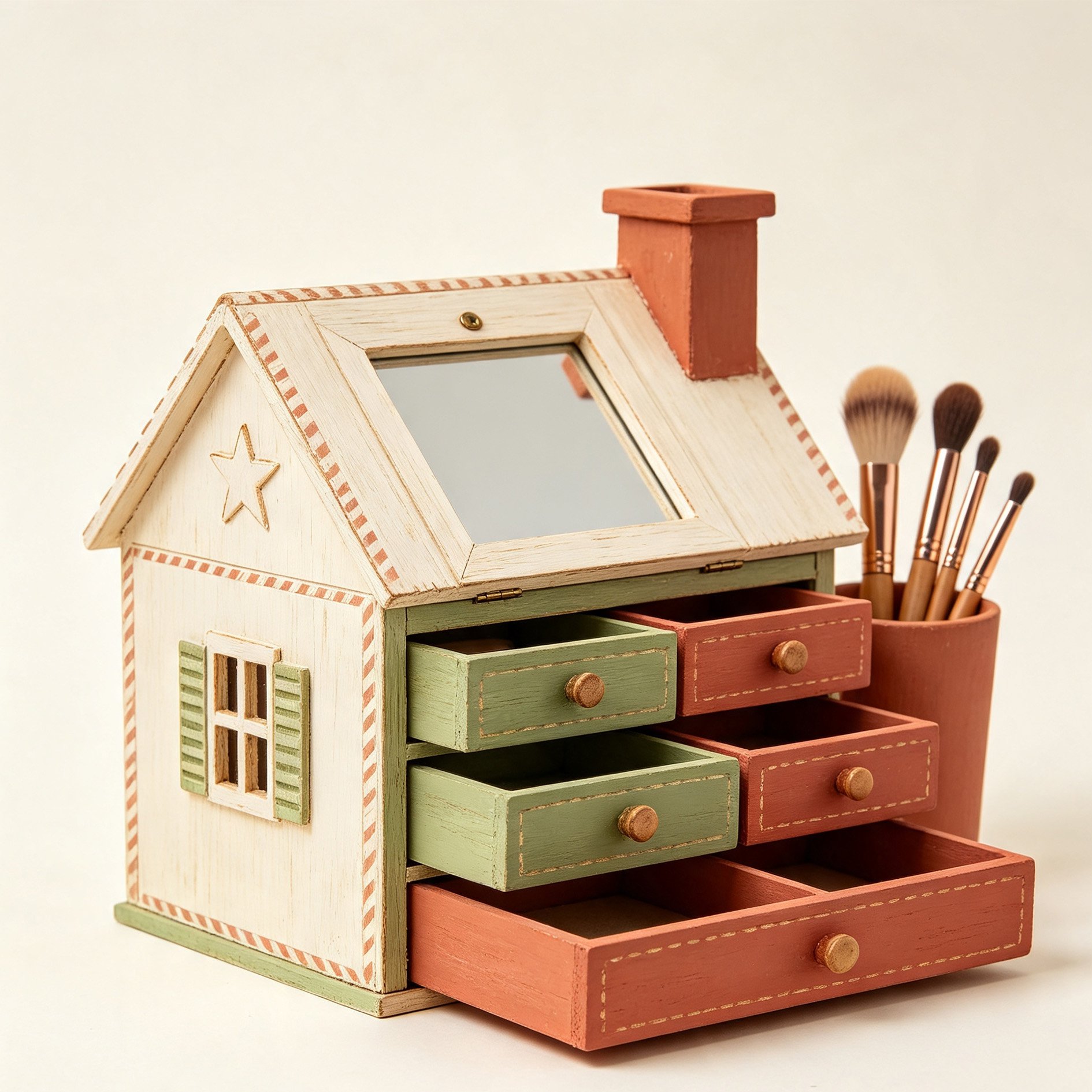 Country Cottage Makeup Storage Cabinet