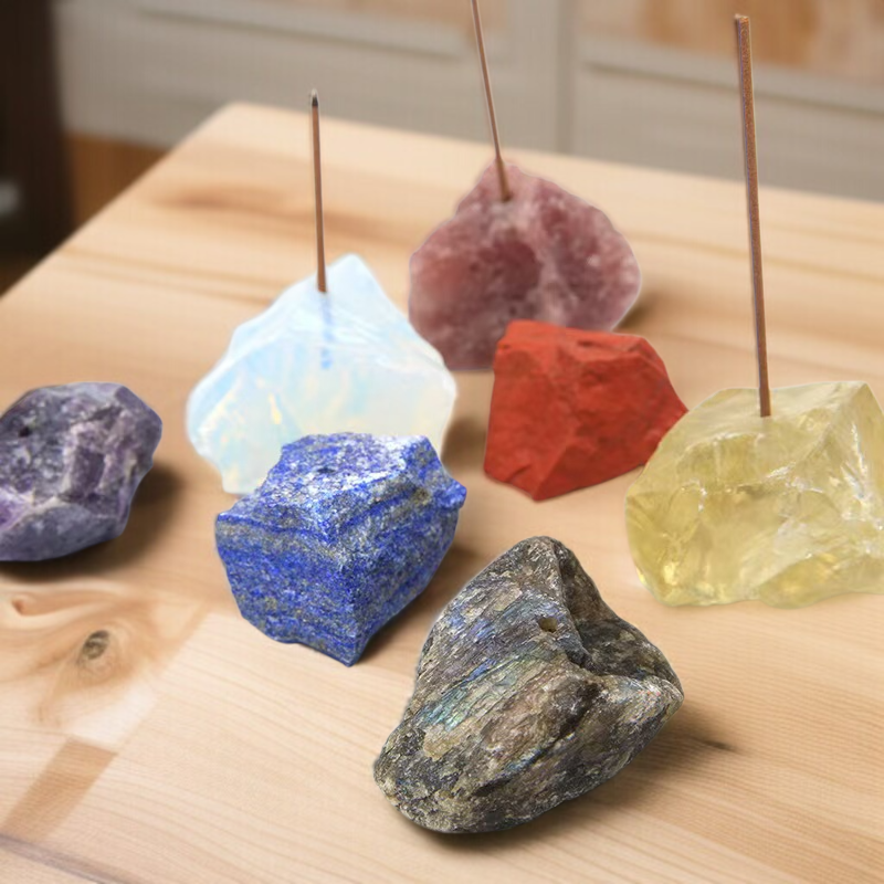 天然水晶原石香插細節展示