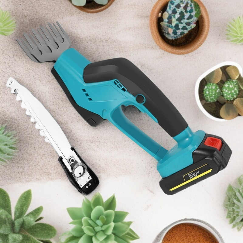 Herramienta multifunción a batería de litio para cortar césped, desmalezar y podar setos