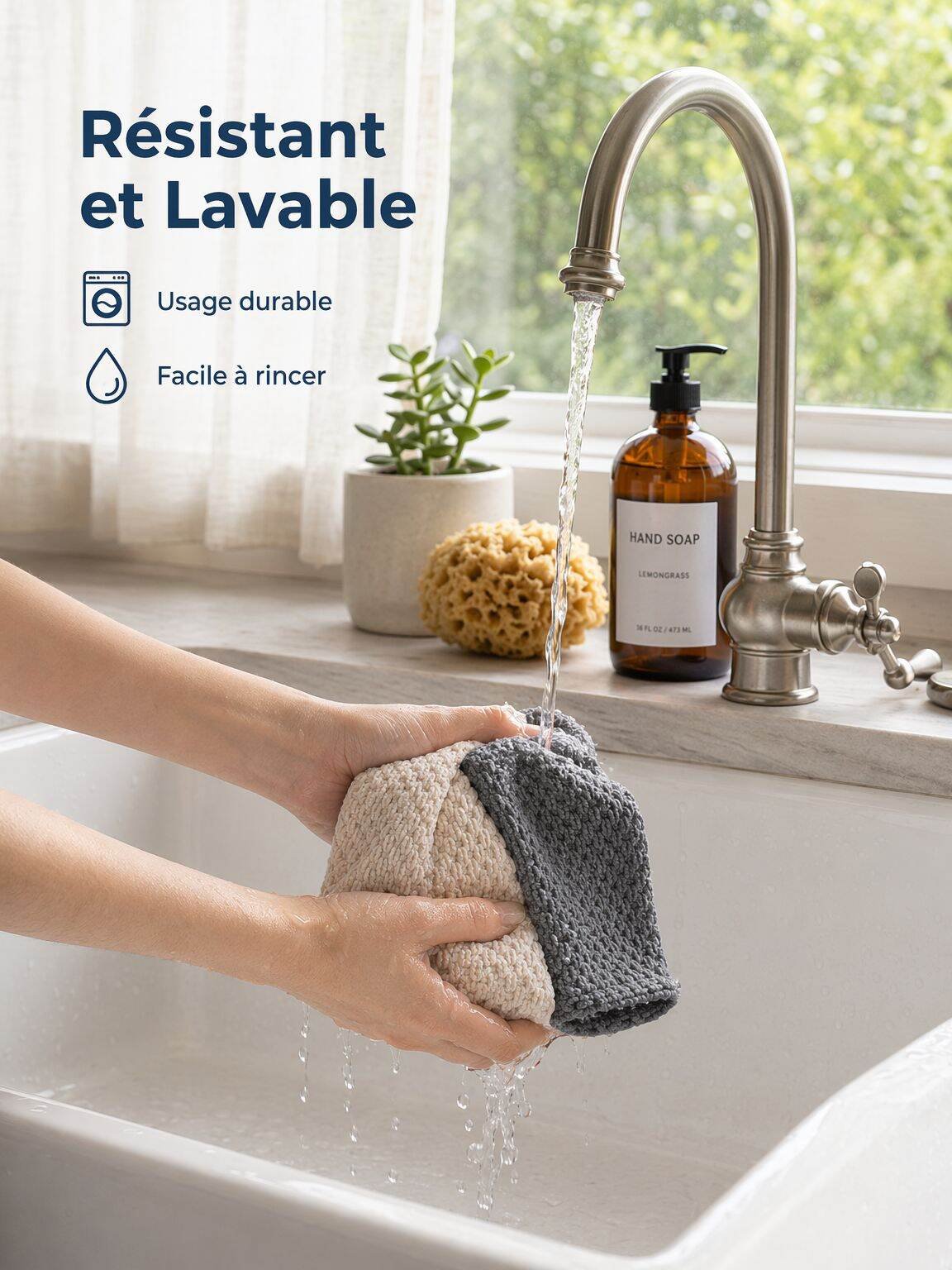 Chiffon absorbant et résistant pour cuisine