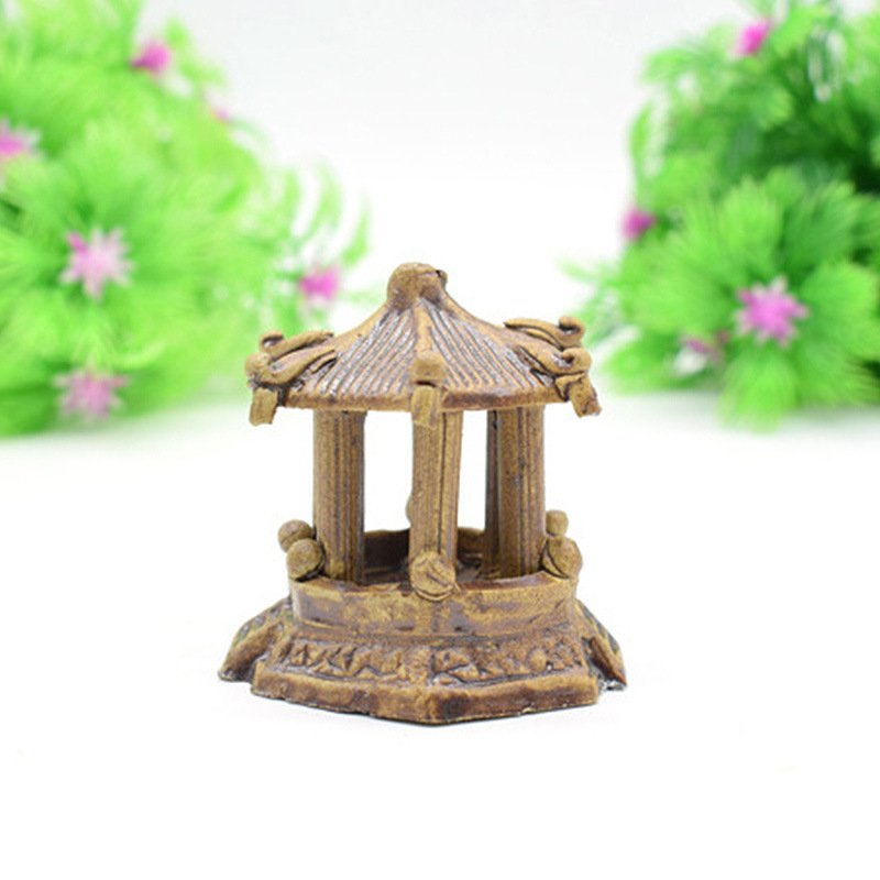 Decoración de pabellón hexagonal para paisajismo de acuarios