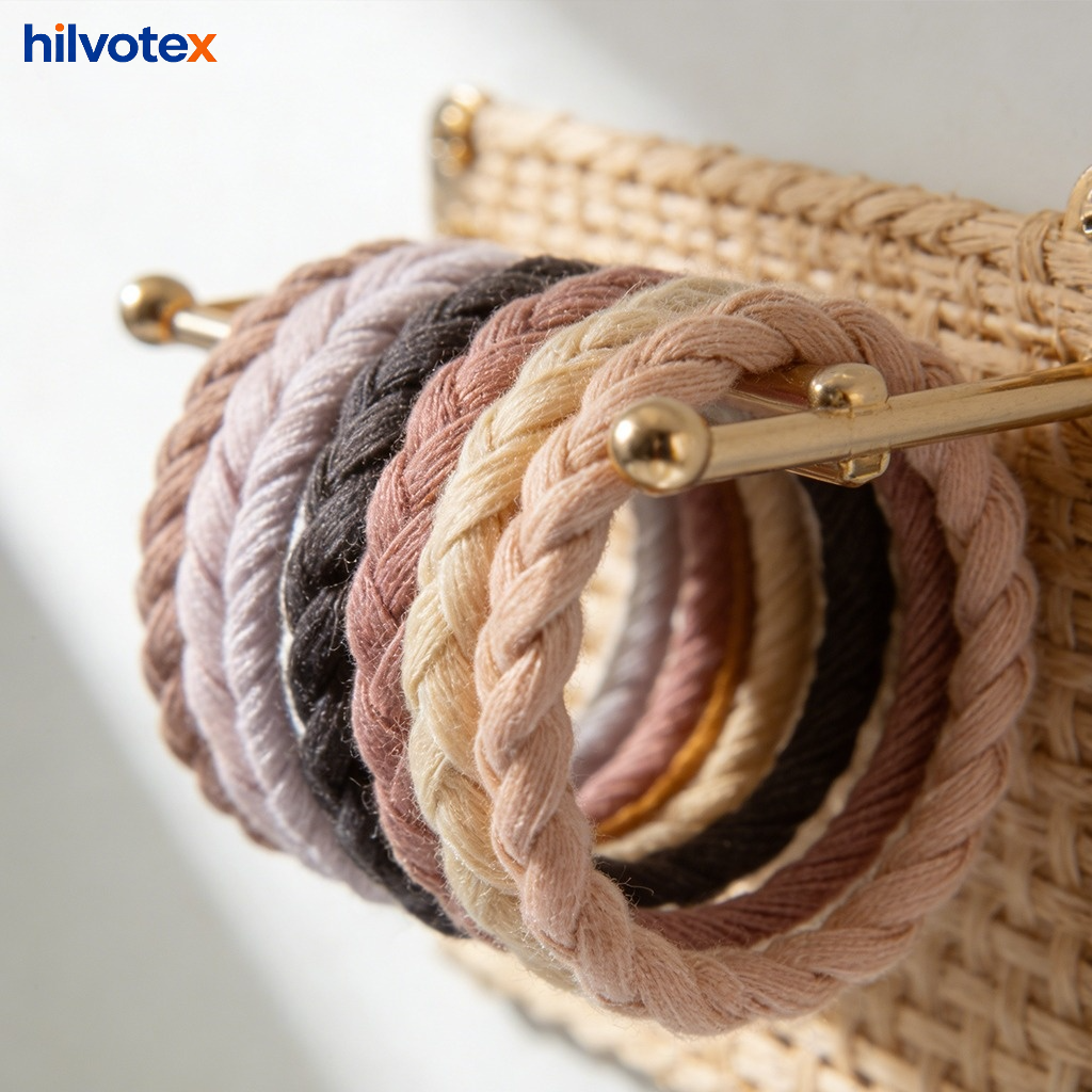 Wall-mounted woven hair tie rack