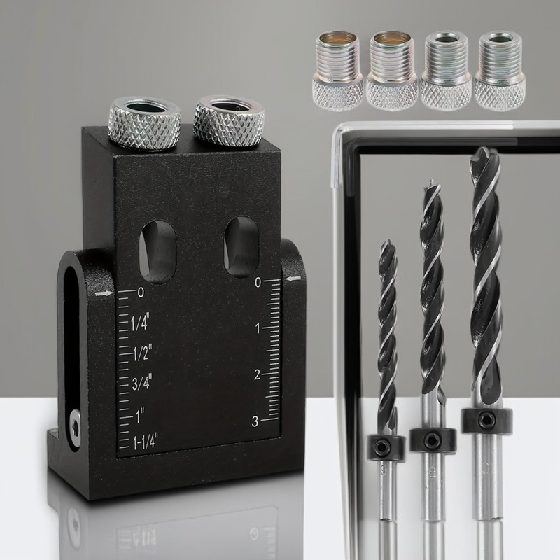 ตัวระบุตำแหน่งเจาะรูงานไม้ 15/16/38 ดำ ปรับมุม 15 องศา สำหรับติดตั้งแบบเชื่อมมุม รุ่นใหม่