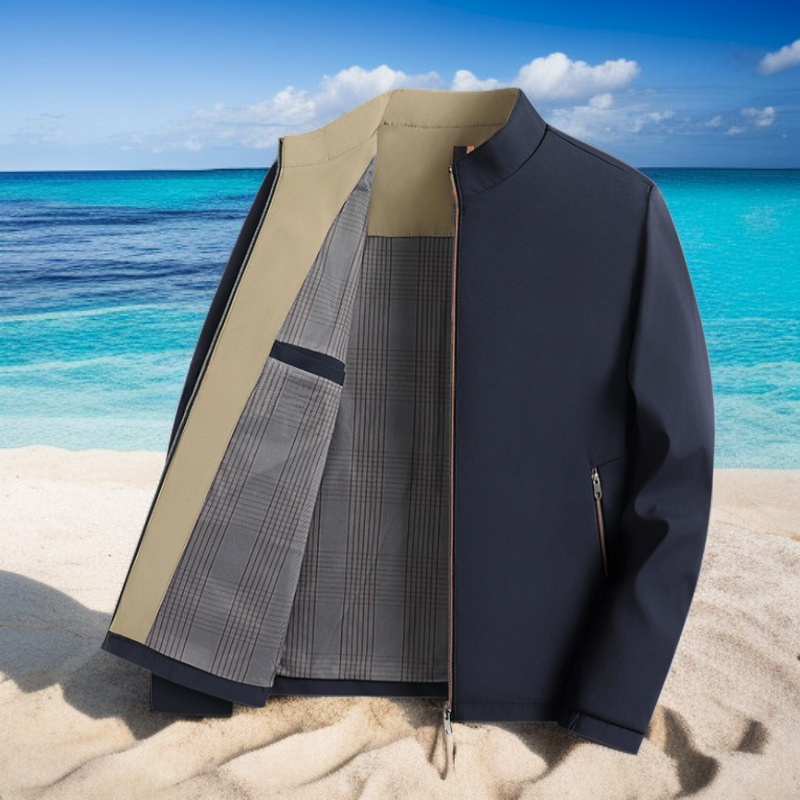 남성용 스탠드 칼라 재킷