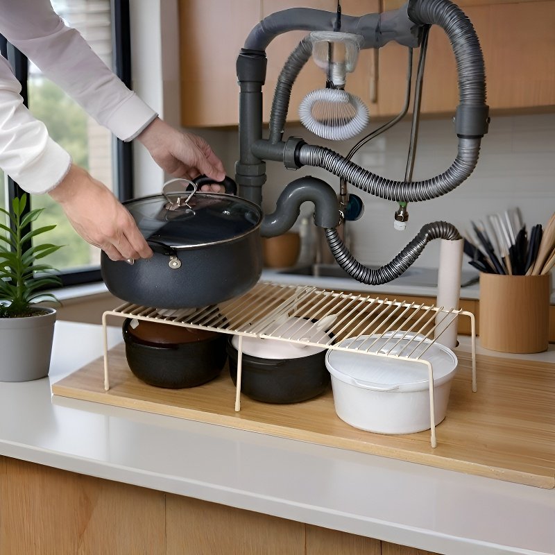 多機能伸縮式キッチン収納ラック