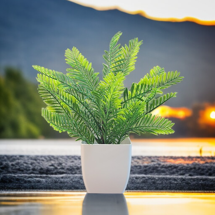 フェイクユーカリグリーン植木鉢付き