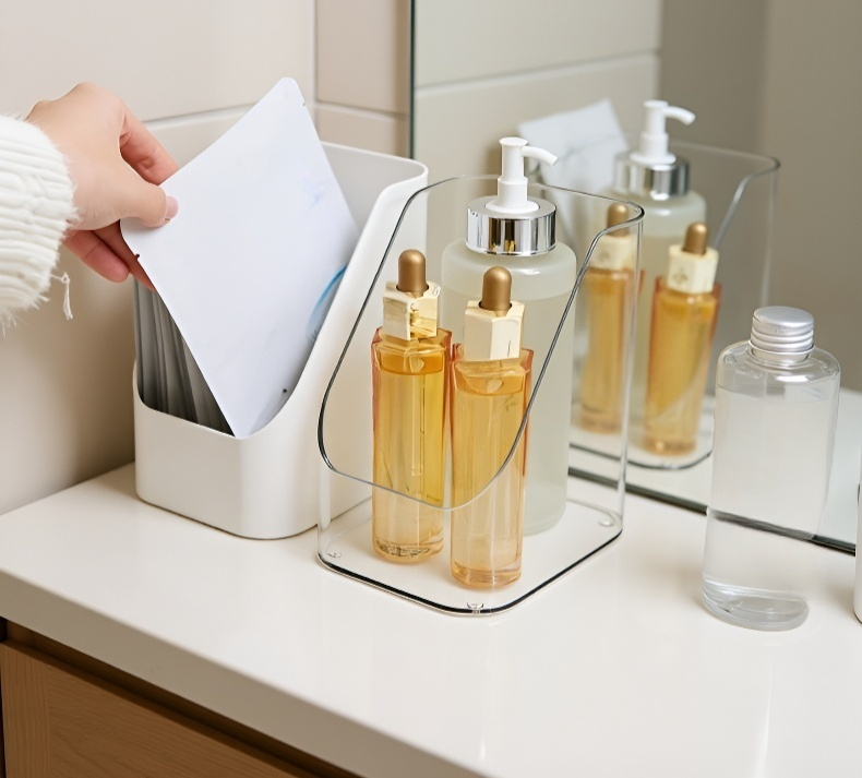 Skincare and beauty products neatly stored in cosmetic box