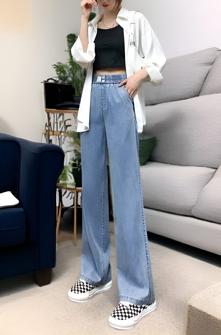 얇은 아이스 원단 청바지 디테일