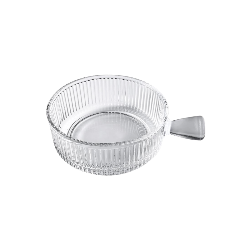 Household glass-handled salad bowl