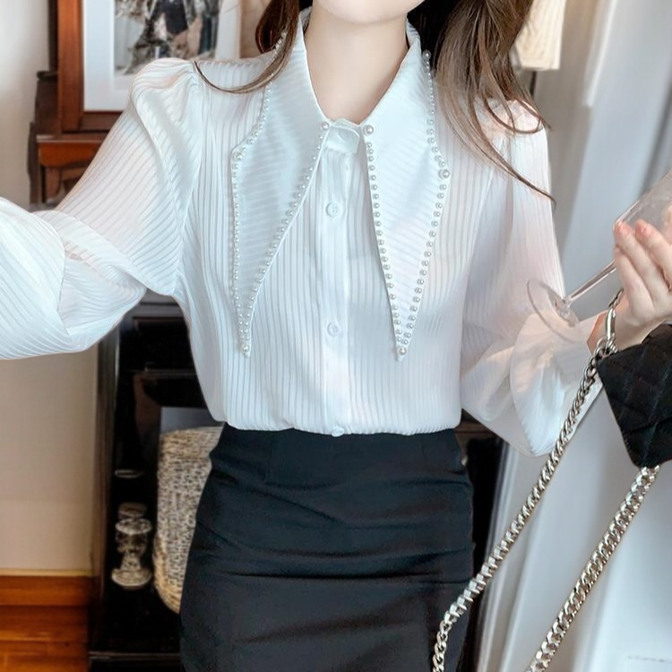 レディース減齢ゆったり長袖シャツ