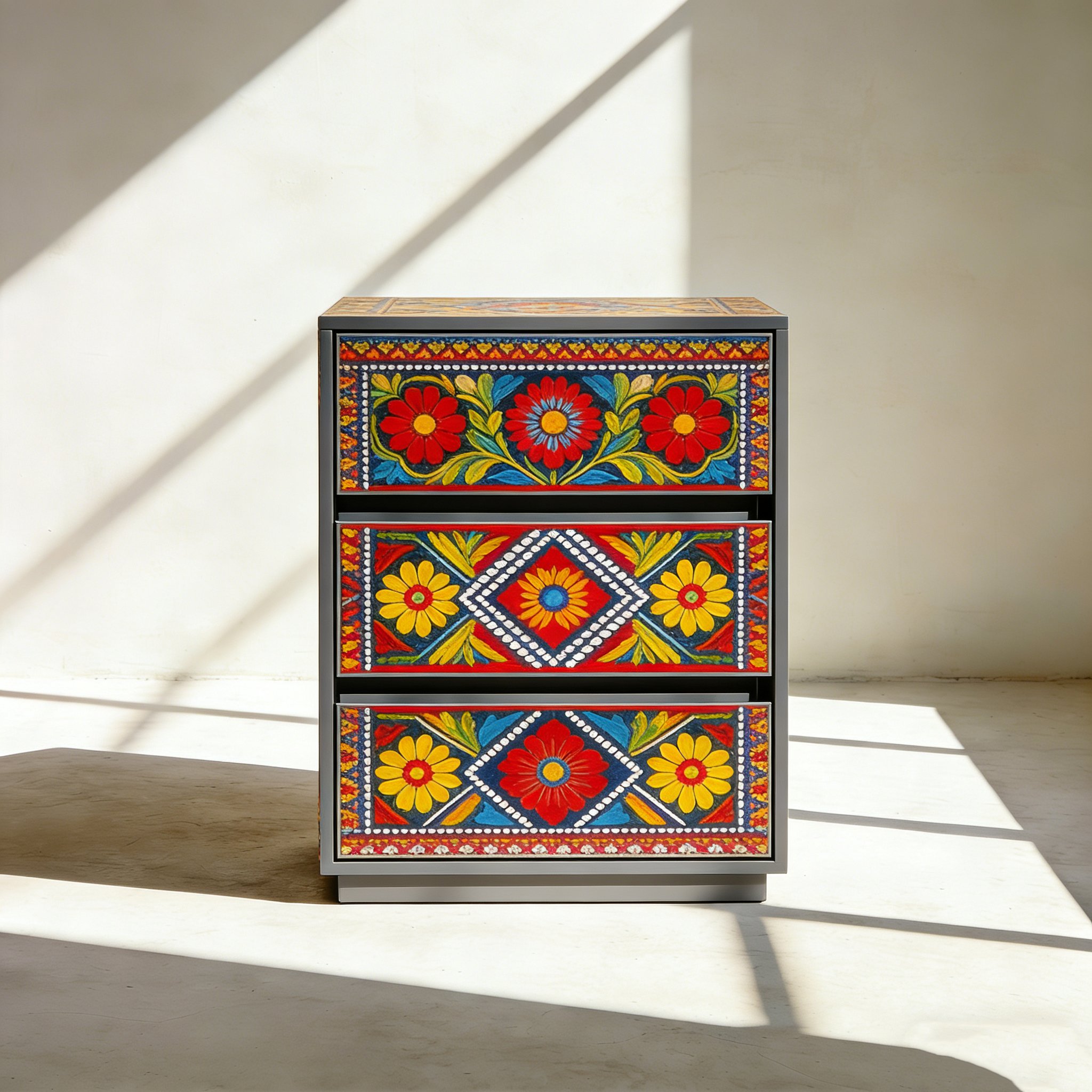 넉넉한 수납공간을 갖춘 침대 옆 캐비닛