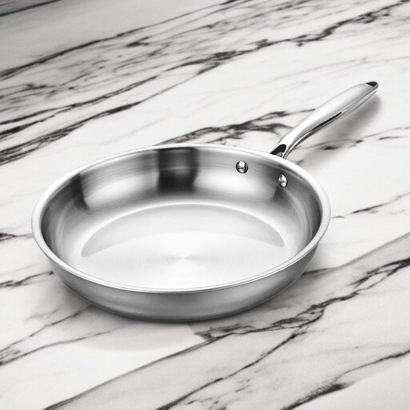 Household Thickened Uncoated Stainless Steel Frying Pan