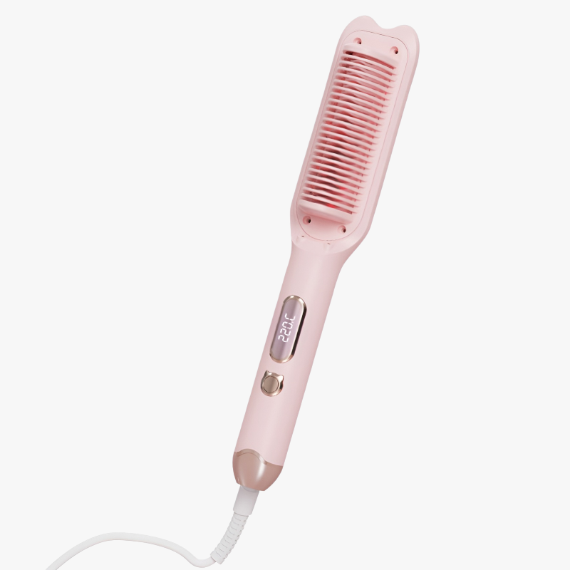 新しいLCDコームは、髪を傷めない、面倒くさがり屋にも優しいマイナスイオン電気ヘアアイロンコームで、カールとストレートの両方に使用できます。