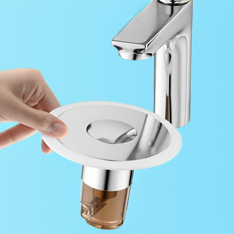 プッシュ式洗面台水漏れプラグステンレススチールバウンスコア洗面台シンク排水口消臭ユニバーサルアーティファクト