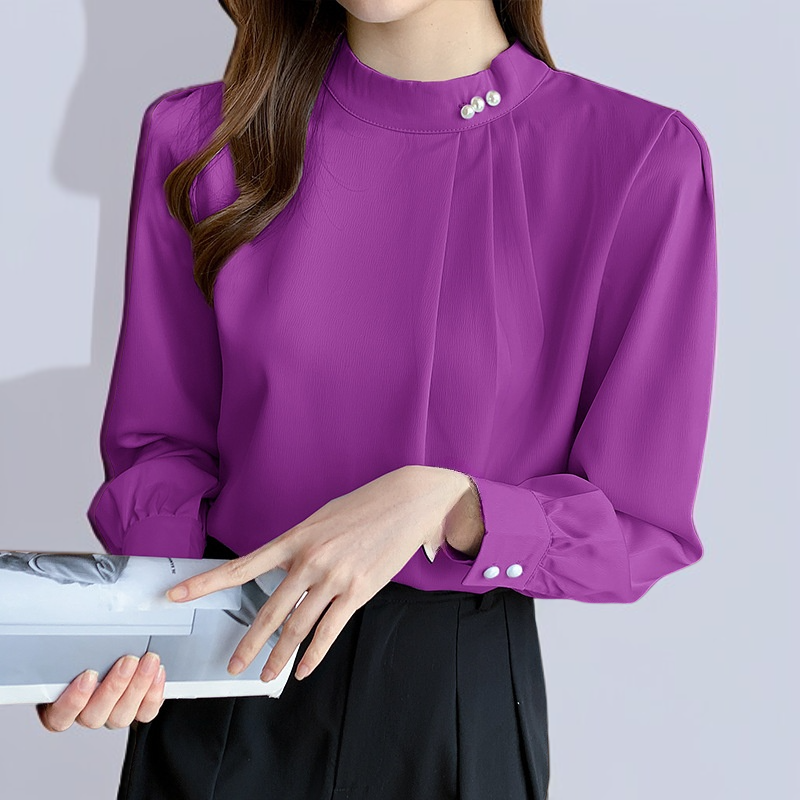 春秋のデザインスタイルニッチシフォンブラウス