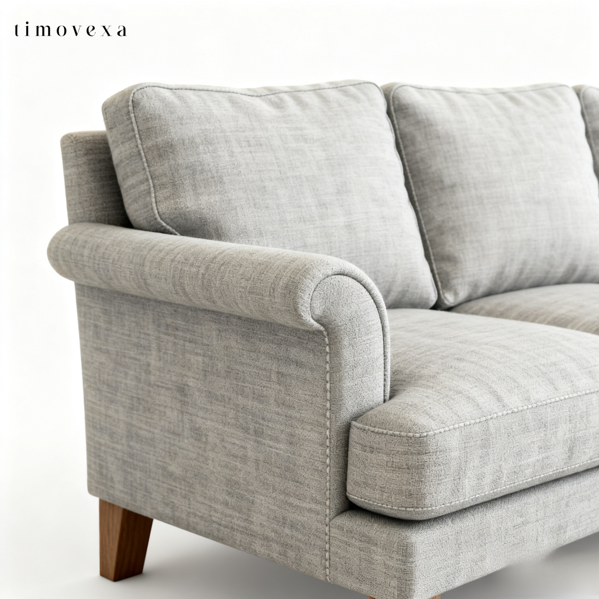 크림 스타일 퍼프 소파 전체 모습