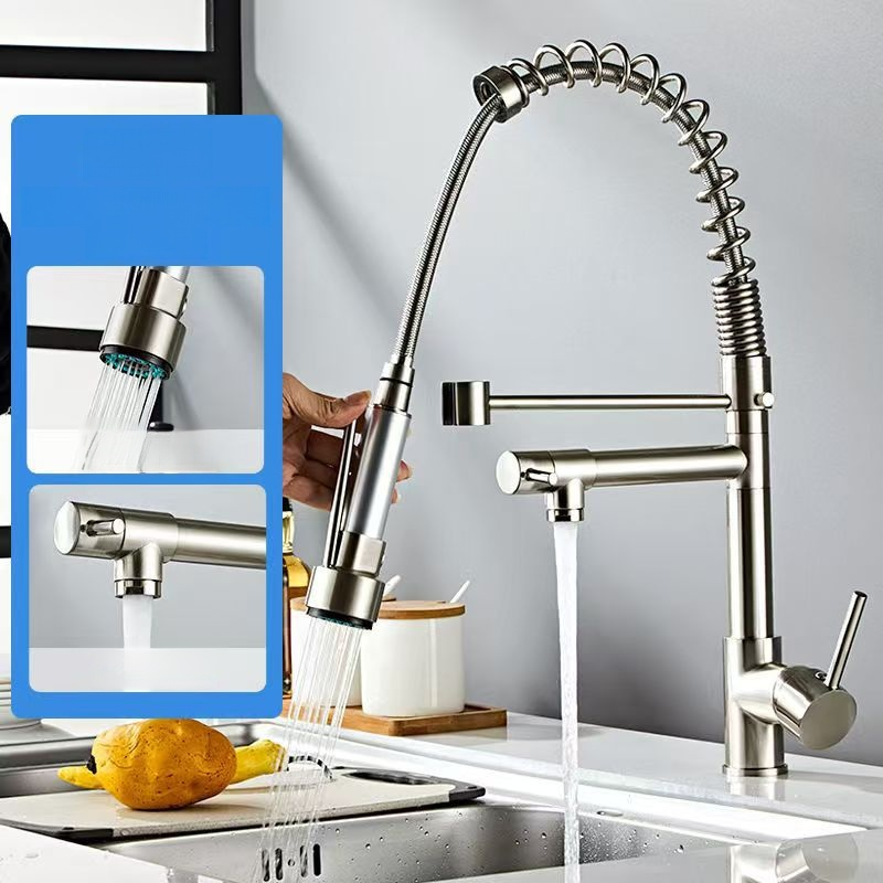 Robinet de cuisine à ressort pivotant