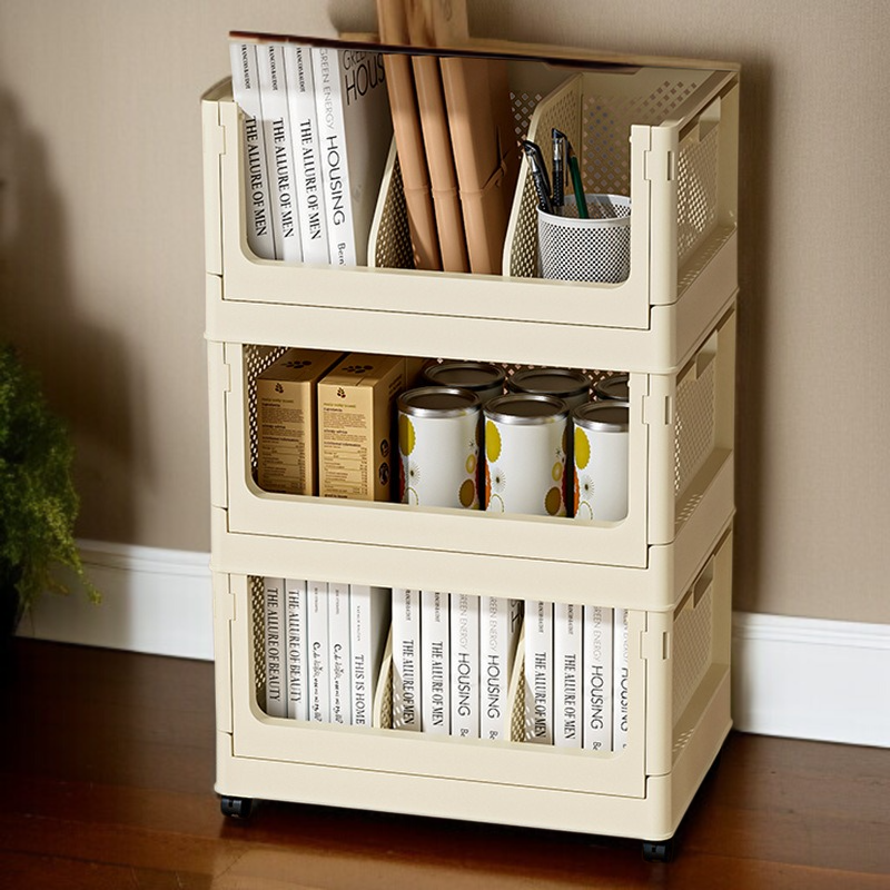 플라스틱 풀리 수납 바구니 다용도 테이블 정리 수납함 접이식 수납함 잡동사니 수납 바구니