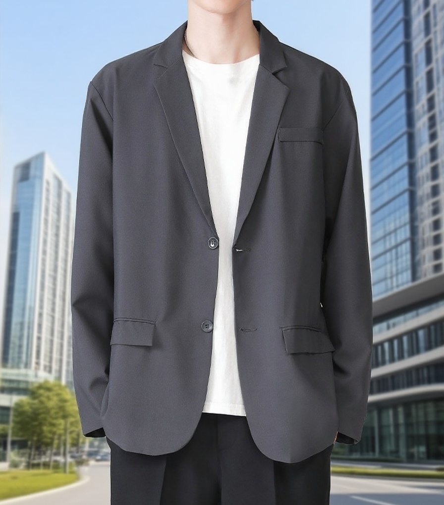 고급 원단 남성 캐주얼 자켓 측면 이미지