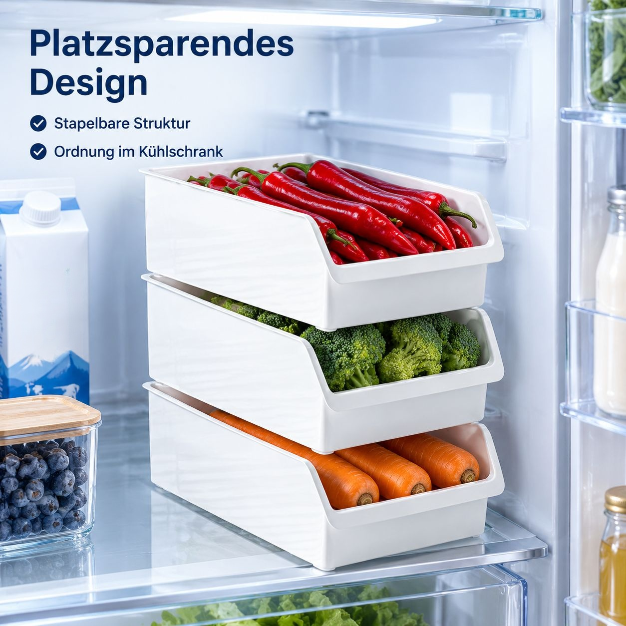Transparenter Kühlschrank-Organizer